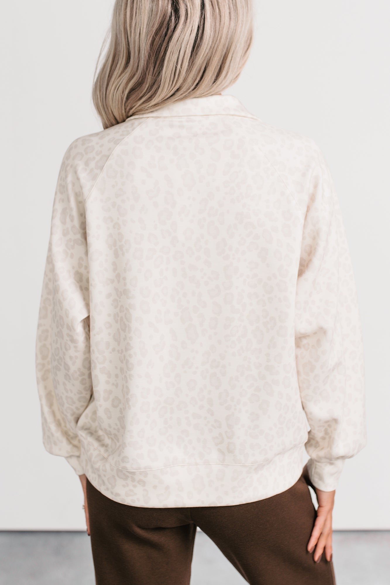 Simply Yours Soft Half-Zip Pullover (Leopard)