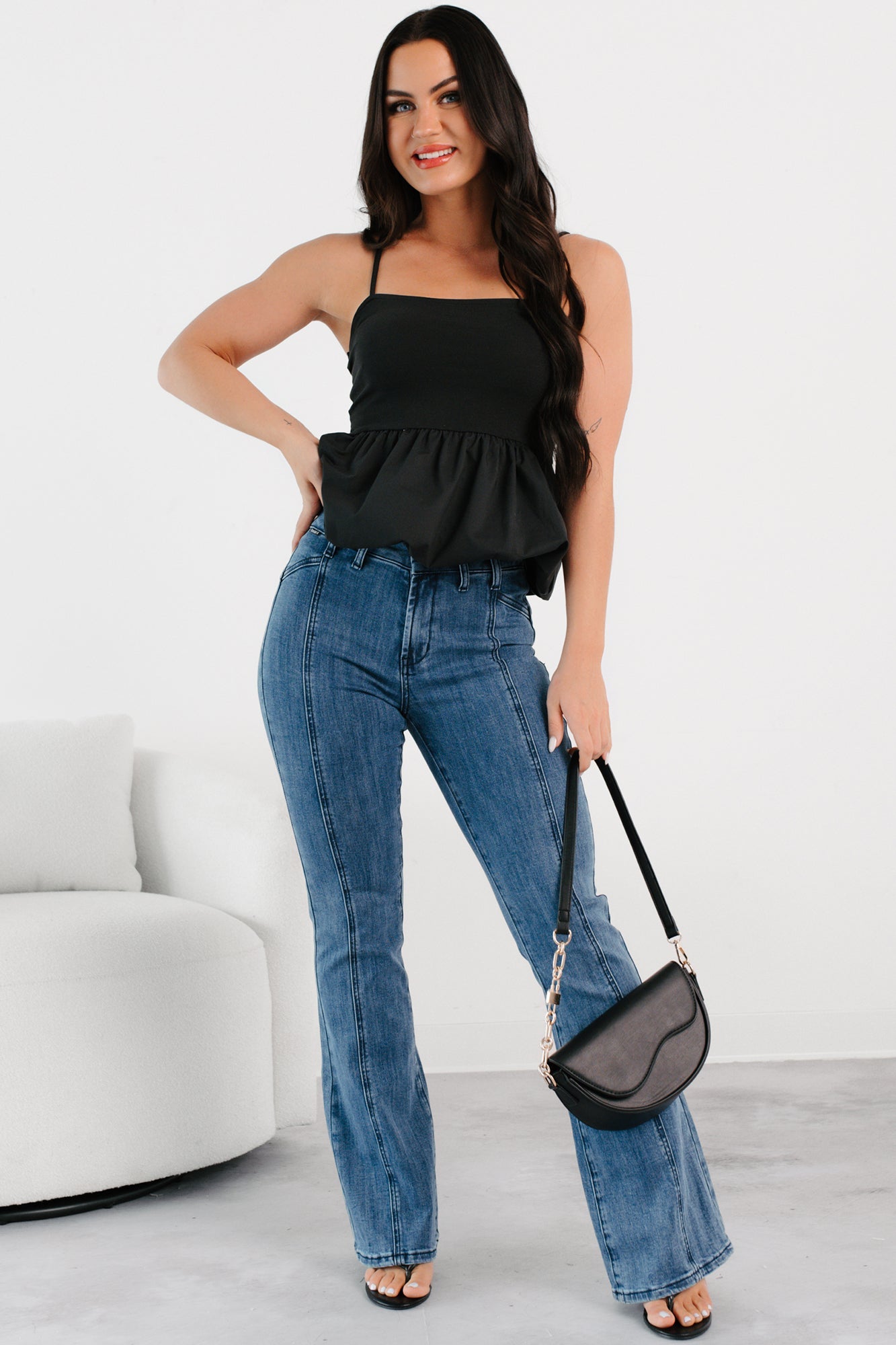 Solene High Rise Flared Special A Jeans (Dark)