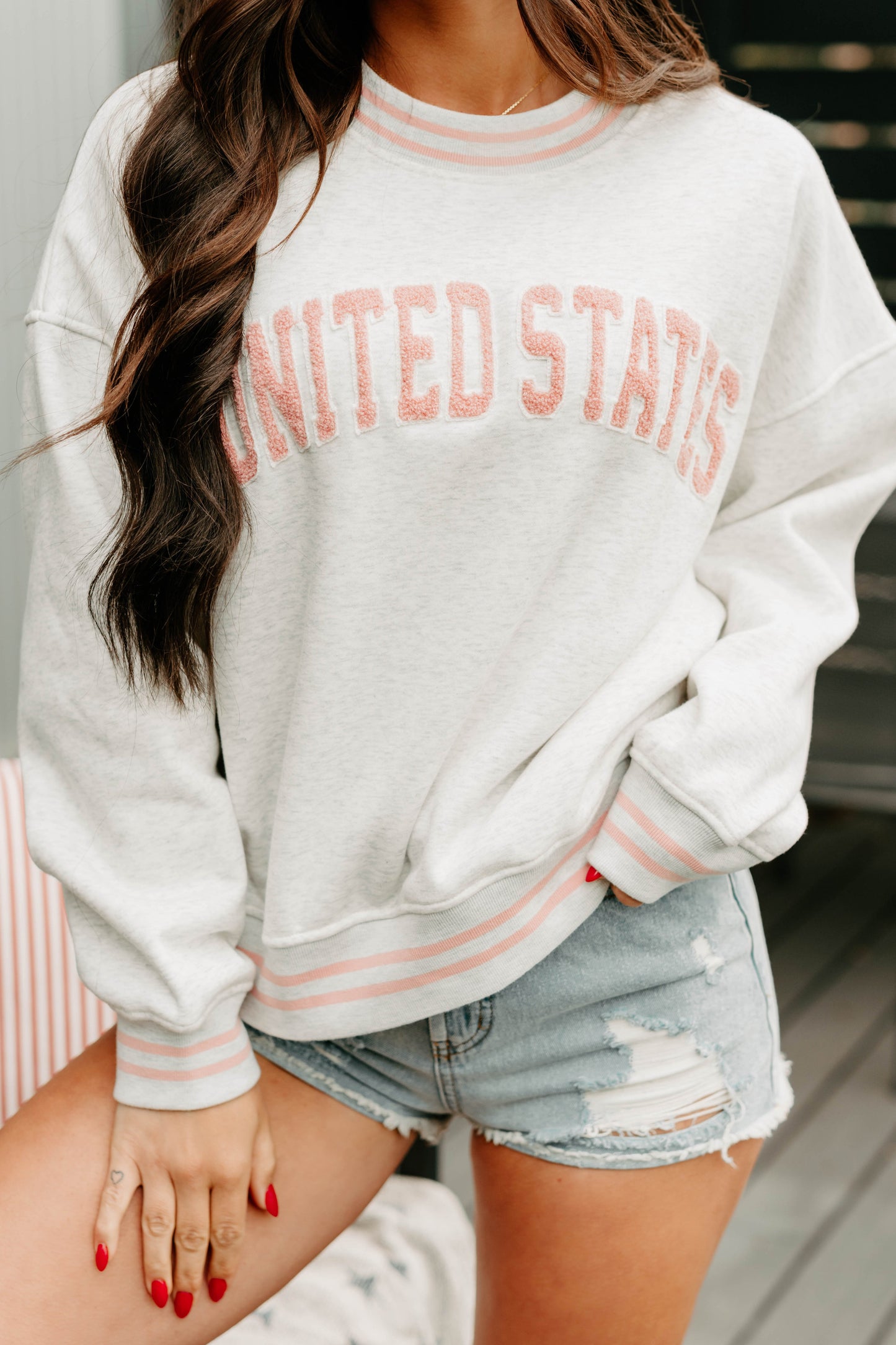 The Brave "United States" Crewneck Sweatshirt (Light Grey)