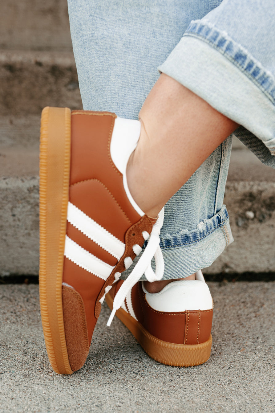 Vibes In Motion Lace-Up Platform Sneakers (Camel)