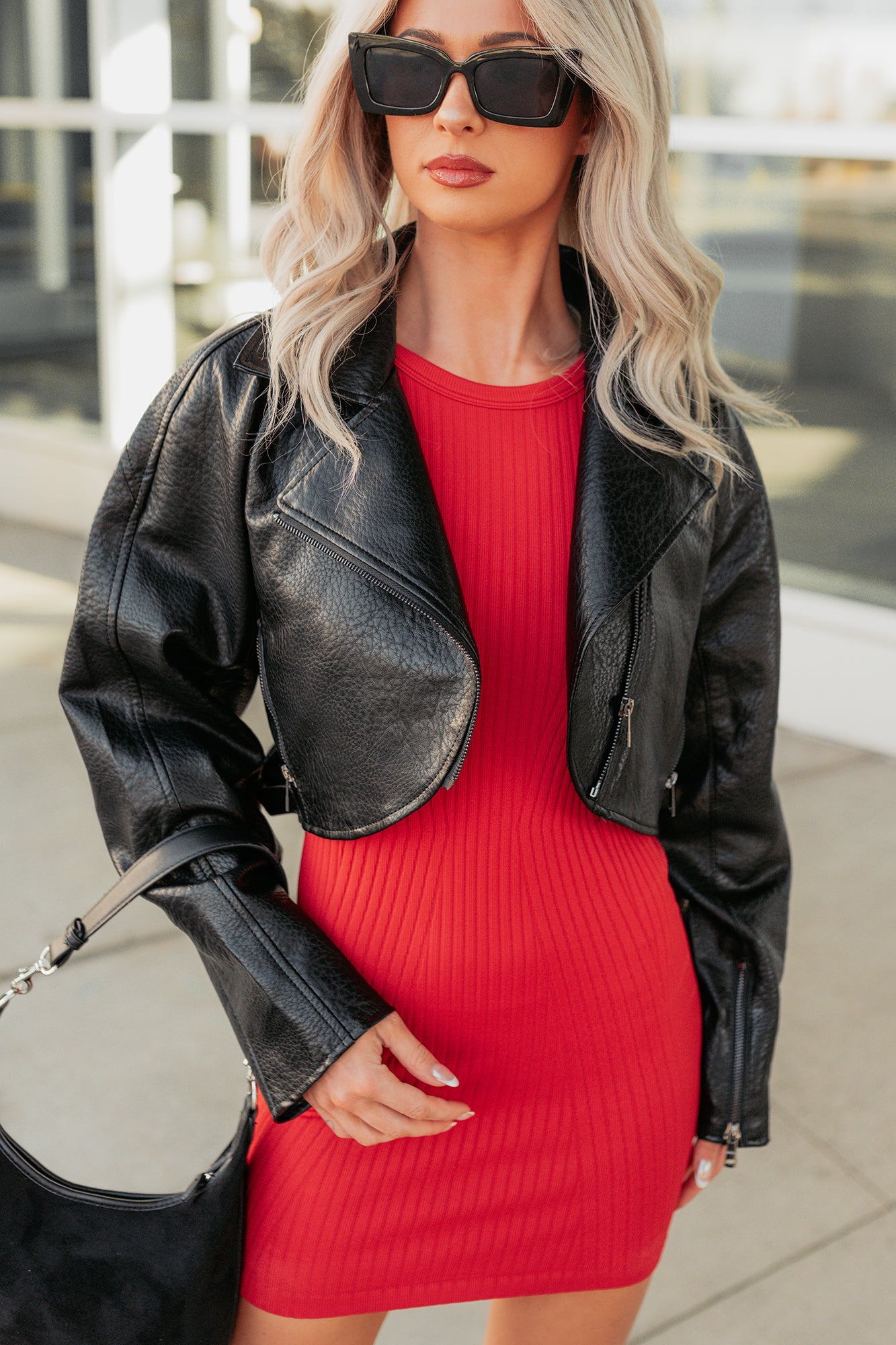 Savage Love Faux Leather Crop Jacket (Black)